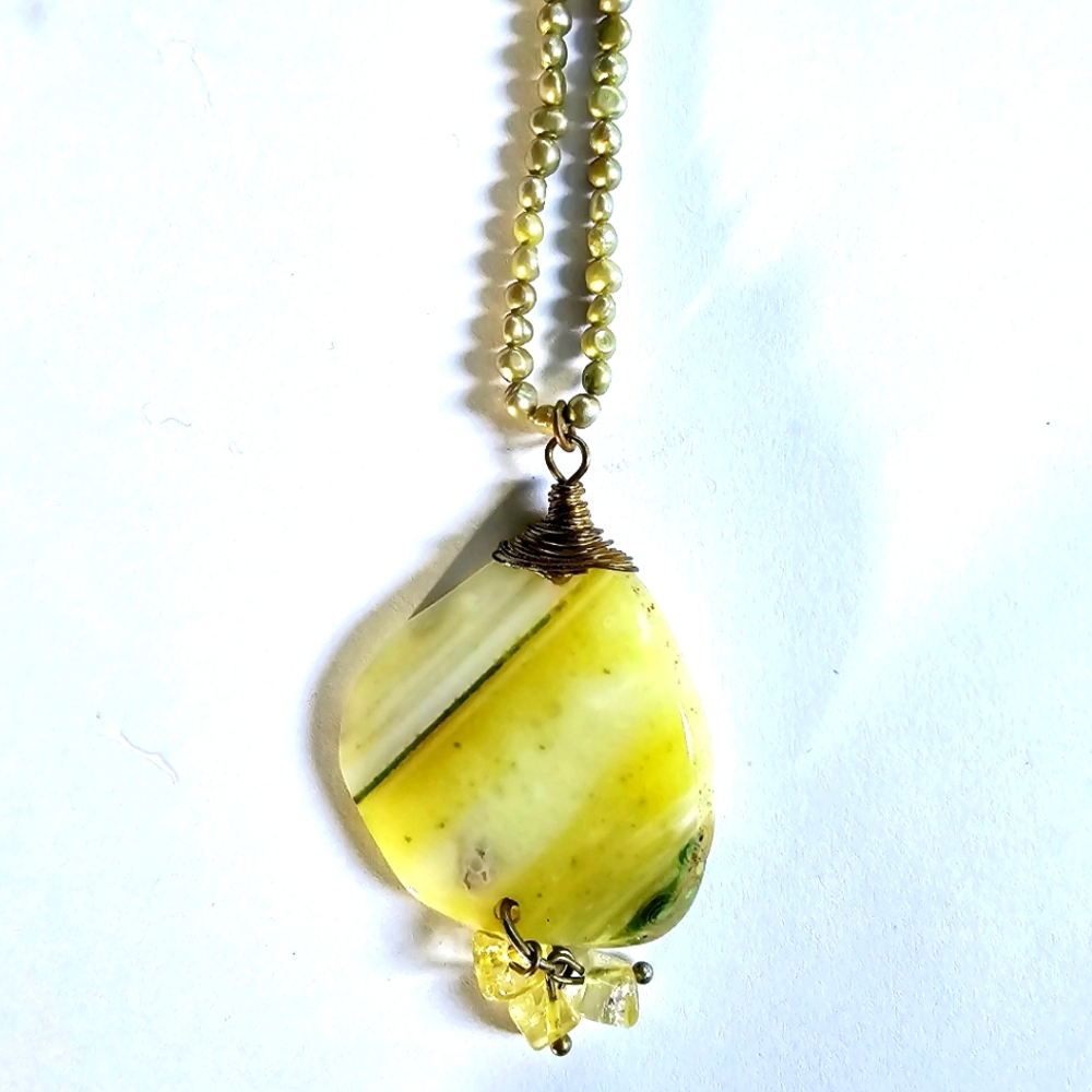 SPIRITUAL AGATE STONE HEALING ENERGY ARTESAN  DESIGNED NECKLACE